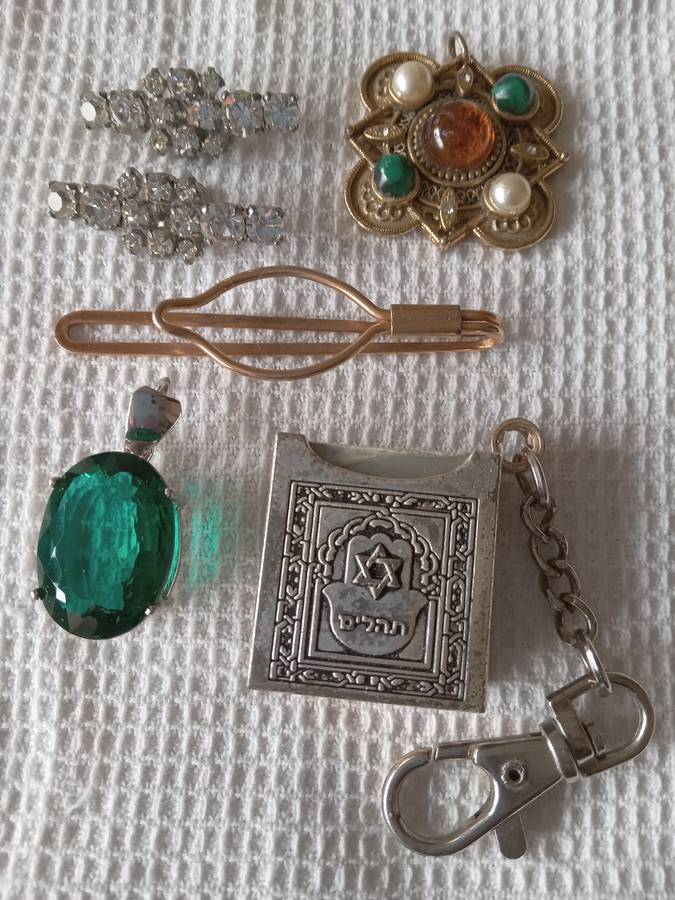 Job Lot Of Costume Jewellery And A Hebrew Prayer Book Keyring??