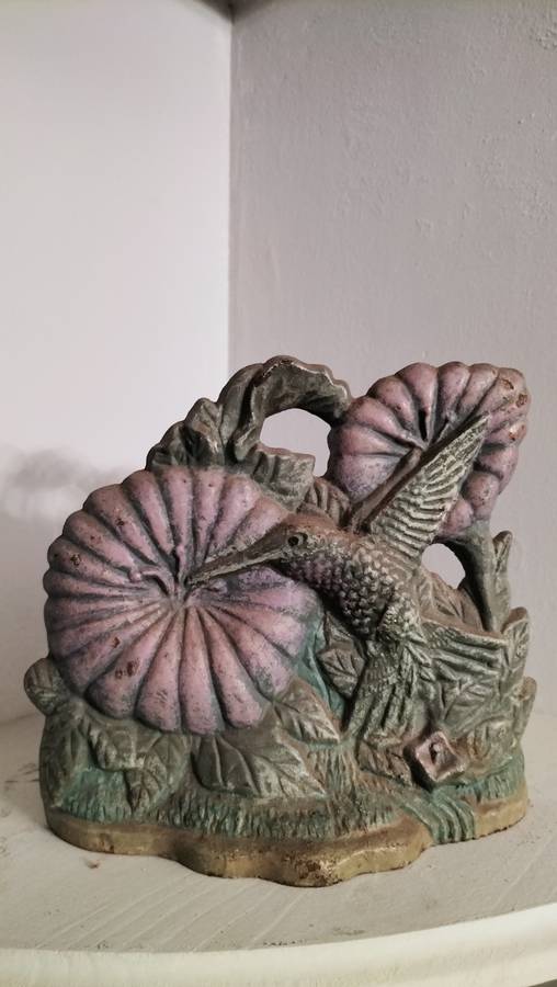 Cast Iron Honeysuckle Bird Door Stop