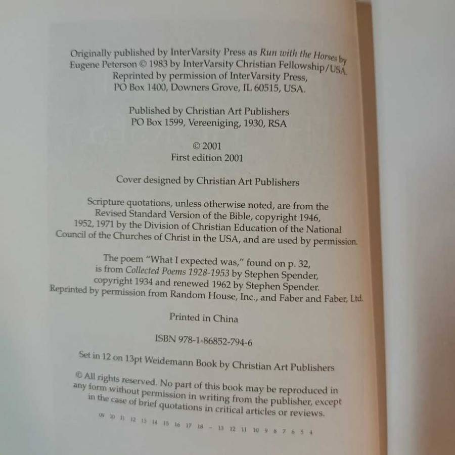 Run with horses. The question for life at it's best. Eugene H. Peterson