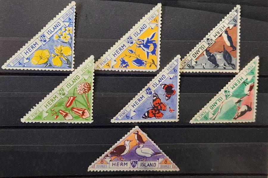 Herm Island 1954 Flora and Fauna Triangulars - MM very rarely seen