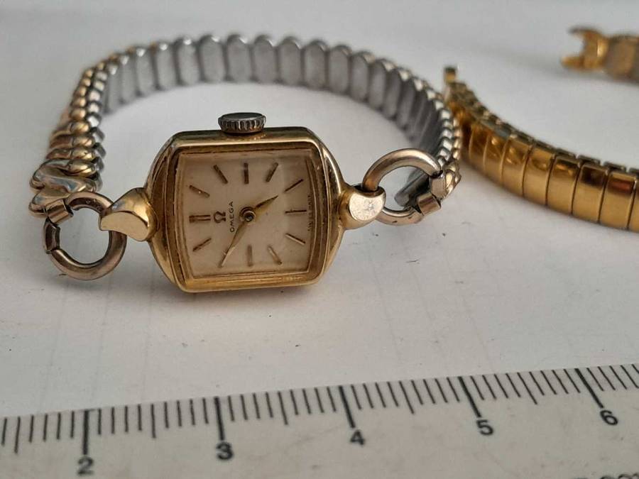 Omega cocktail/bracelet wind up watch. Service required.