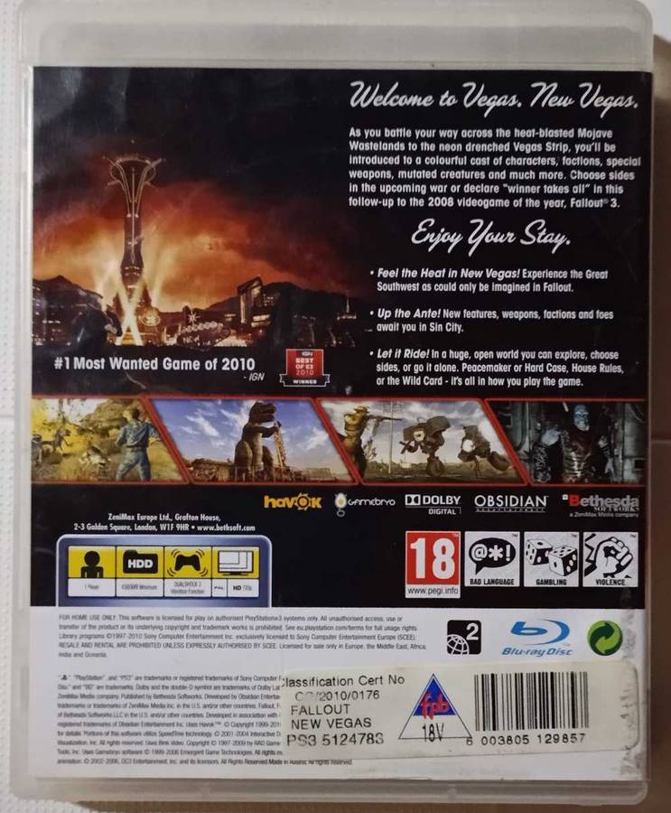 Fallout New Vegas - PS3 (PAL, CIB)