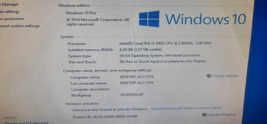 Mecer Core i5 9th gen Desktop PC