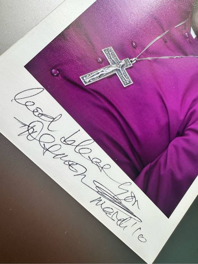 AUTHENTIC AUTOGRAPH BY DESMOND TUTU - 100% AUTHENTIC