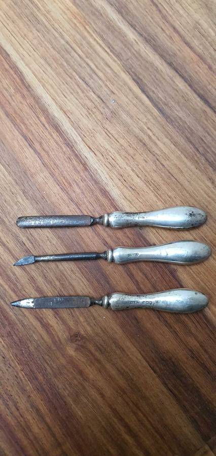 Rare Birmingham Silver Manicure set..