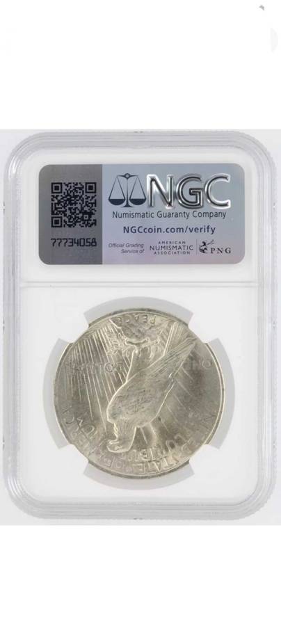 1922 Silver Peace Dollar. Philadelphia. NGC MS63