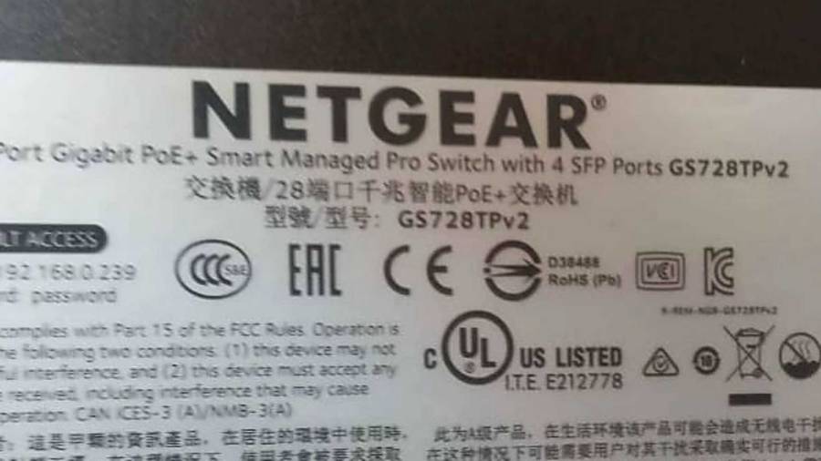 Netgear Prosafe 24-Port Gigabit Smart Switch with PoE and 4 SFP Ports GS728TP