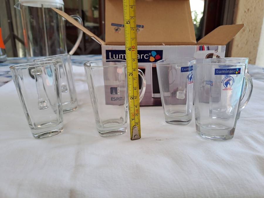 Luminarc Espresso cups and coffee press filter
