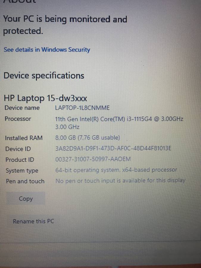 Hp I3 11th gen , 8gb ram and 1 tb hdd