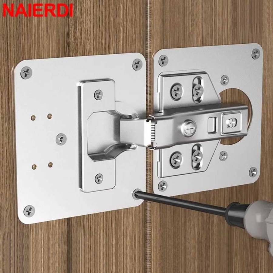 Cupboard hinge repair plates