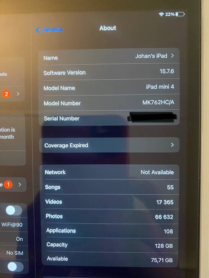 iPad Mini 4 (128GB Wi-Fi + Cellular)