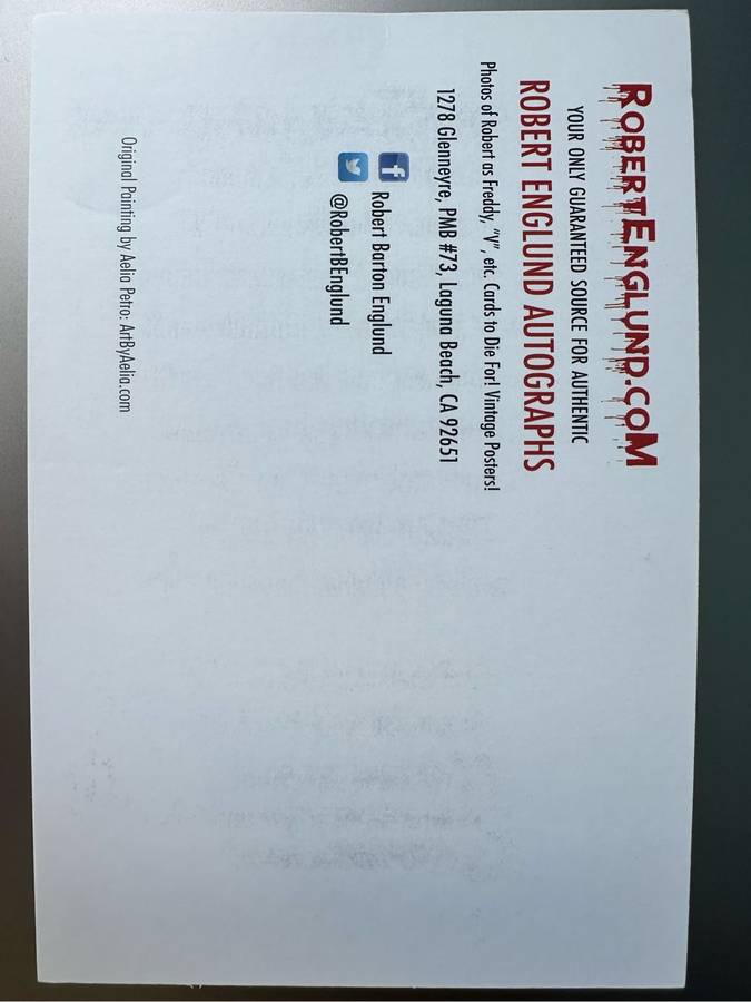 AUTHENTIC AUTOGRAPH BY ROBERT ENGLUND - ON ORIGINAL AUTOGRAPH CARD