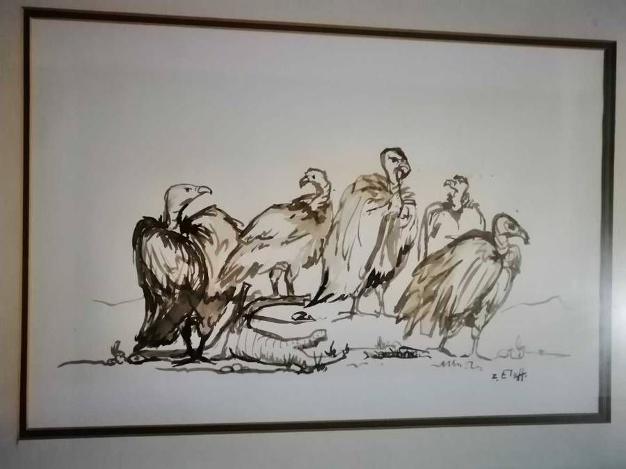 NICELY FRAMED WATERCOLOR ON PAPER BY ZAKKIE ELOFF.