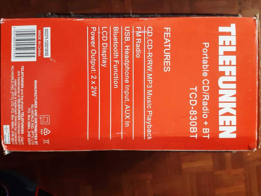Telefunken portable CD radio BT