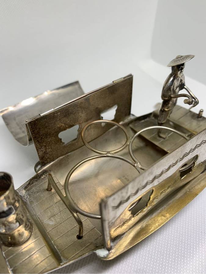 Silver plated oriental cruet set