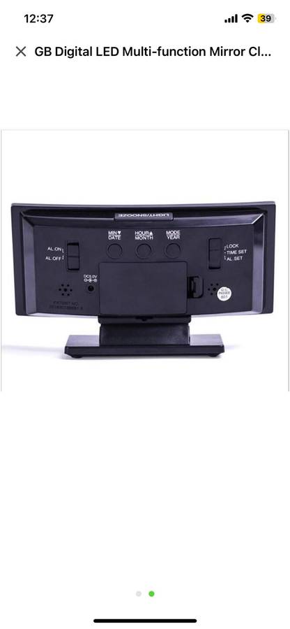 GB Digital LED Multi-function Clock - DS-3621L - Black ***UNBOXED DEAL***