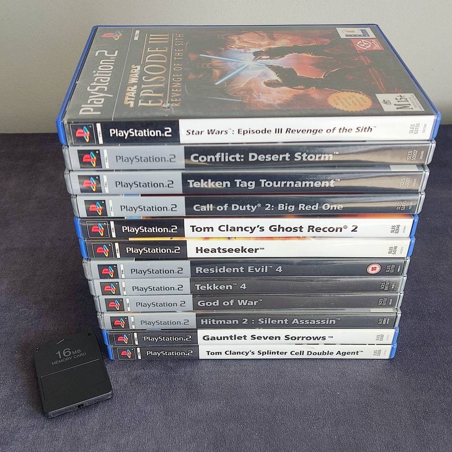 Playstation 2 games bundle plus memory card