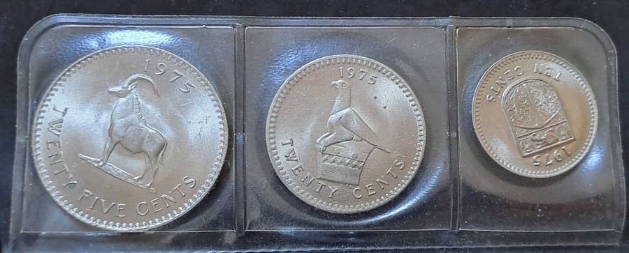 Coins of Rhodesia Set in Special Coin Case (25c, 20c, 10c, 5c, 2.5c, 1c, 1/2c)