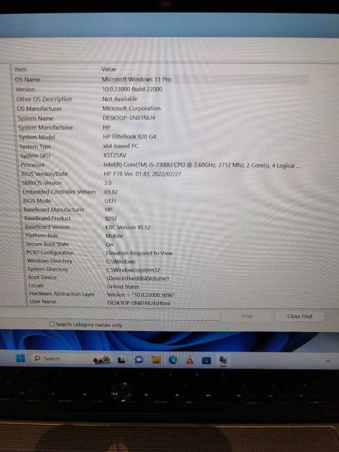 HP elite book 820 G4
