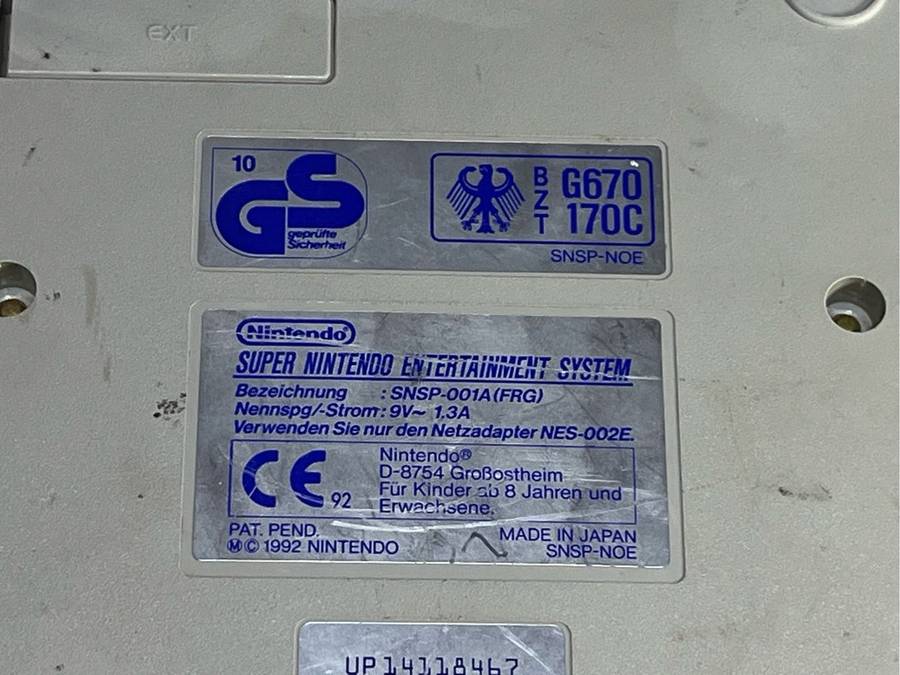 Super Nintendo gaming console