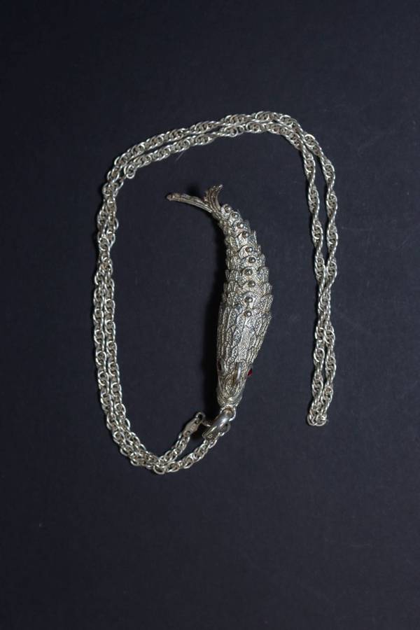 Articulated Fish Silver Pendant