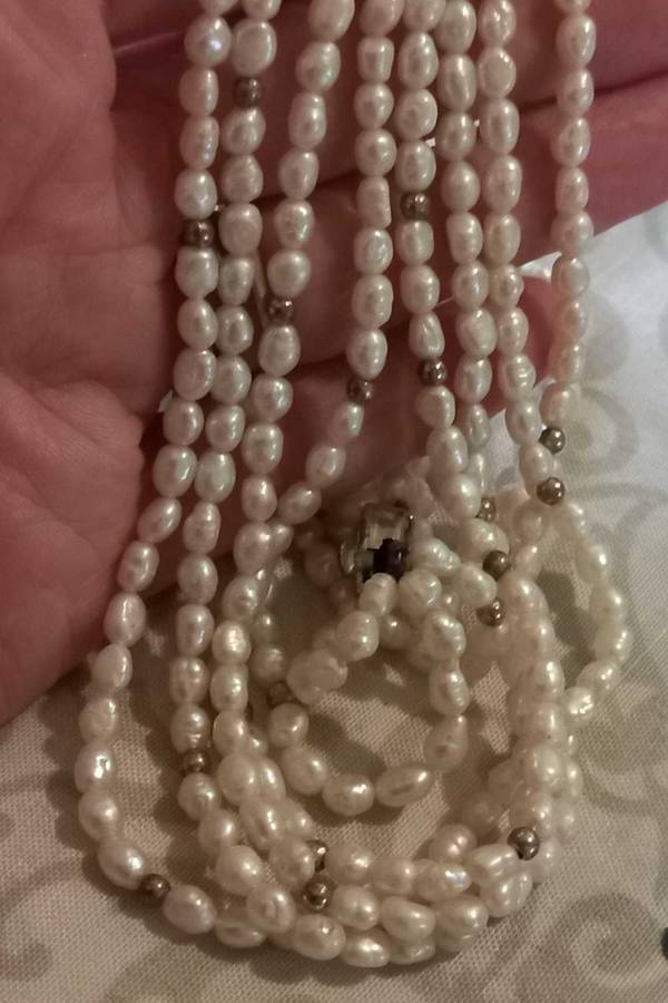 Vintage 4 Rows Freshwater Pearl Necklace