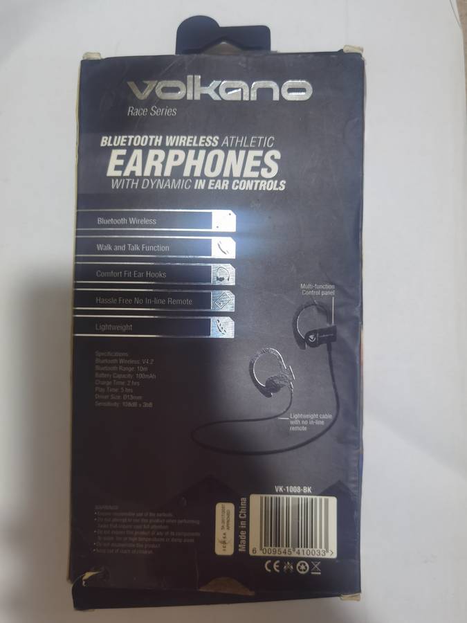 Volkano race series bluetooth earphones