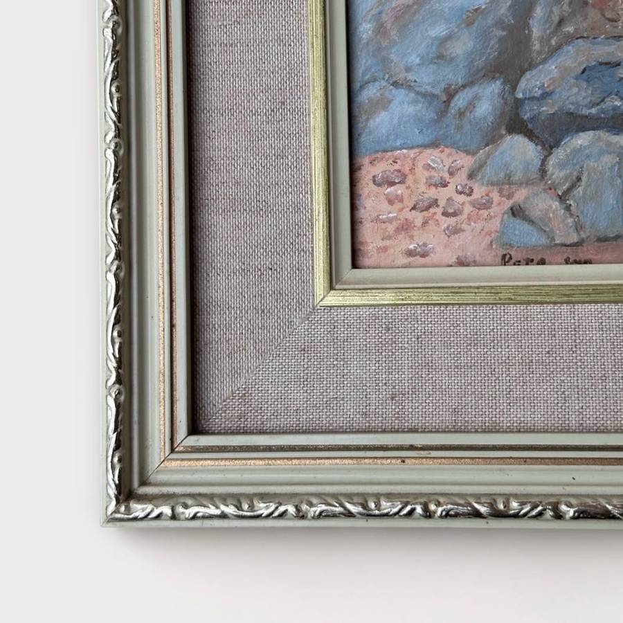 Vintage Seascape Painting by P. de Beer circa 1980 signed. Frame size: 64cm x 47cm