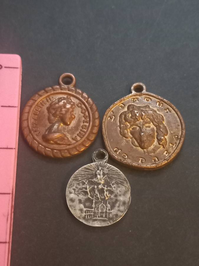3 x Coin type pendants