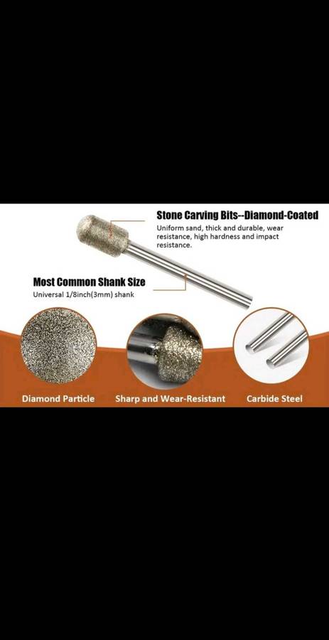 50pcs Diamond Coated Grinding Head Grinding Burrs