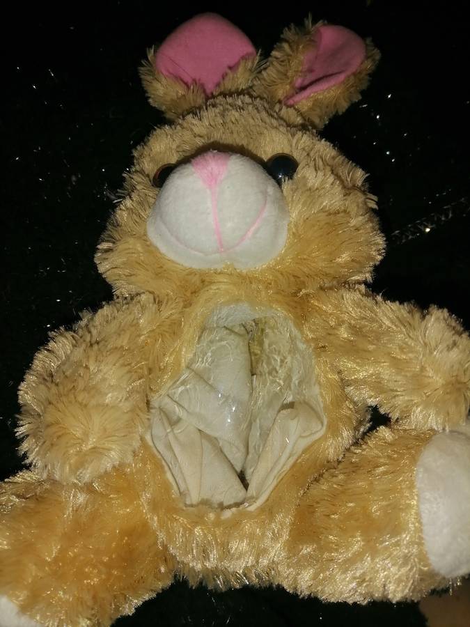 Easter bunny with zip to place sweets in