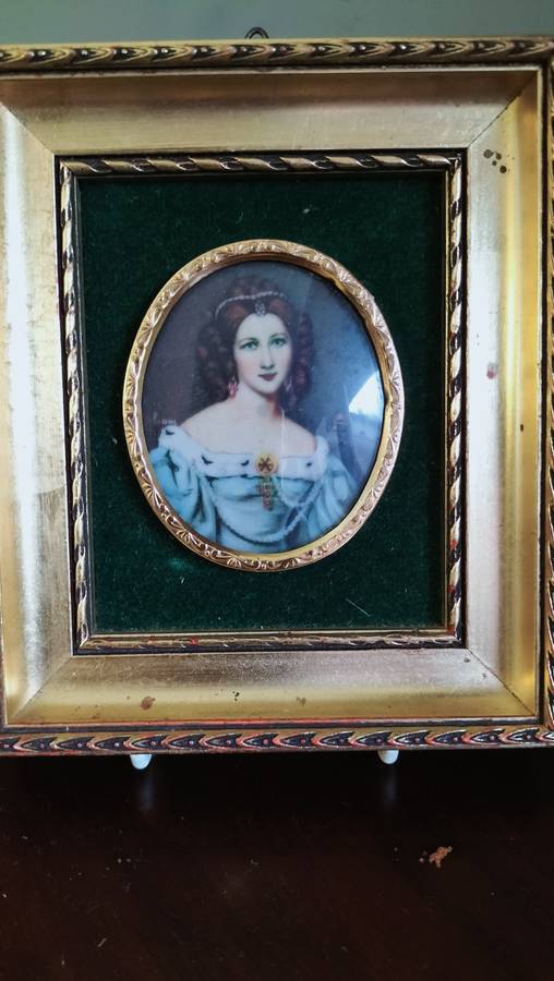 Miniature Portrait Framed Signed