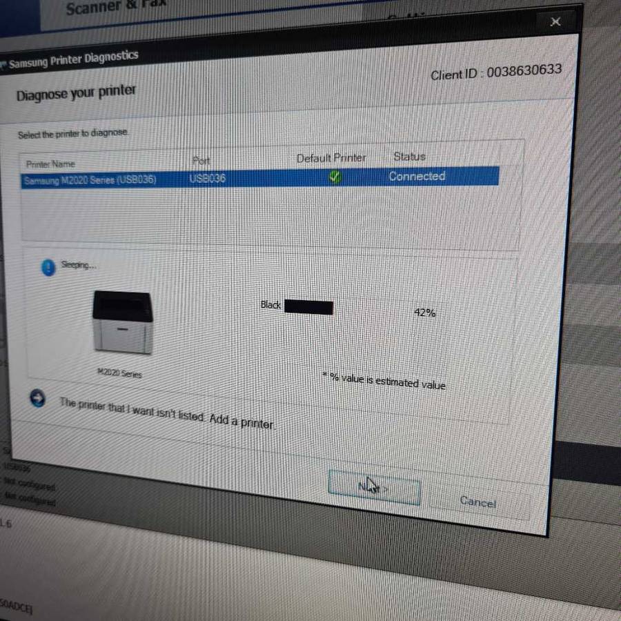 Samsung Express M2020w fast Lazer Monochrome Printer. With working toner