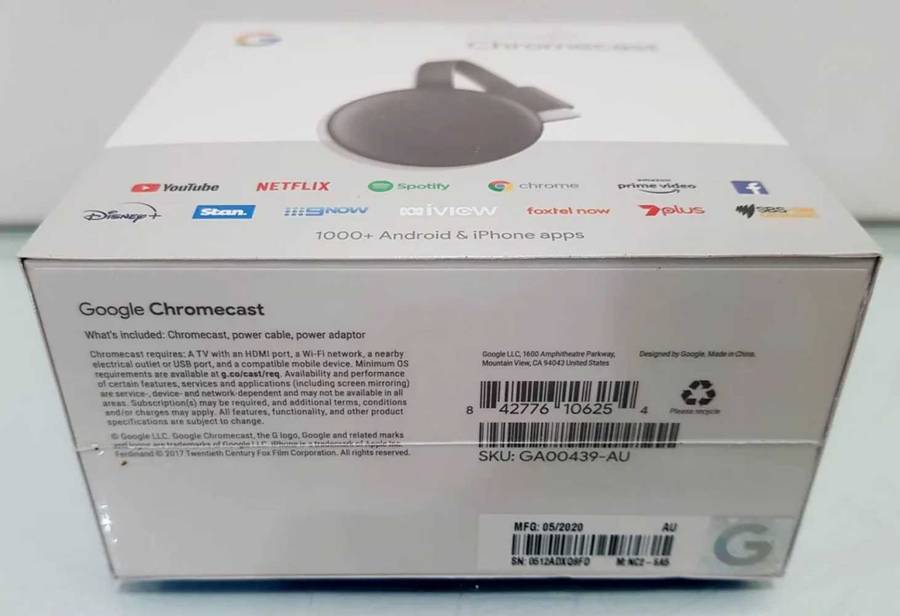 Google Chrome Third Generation HDMI Digital Media Video Transmitter