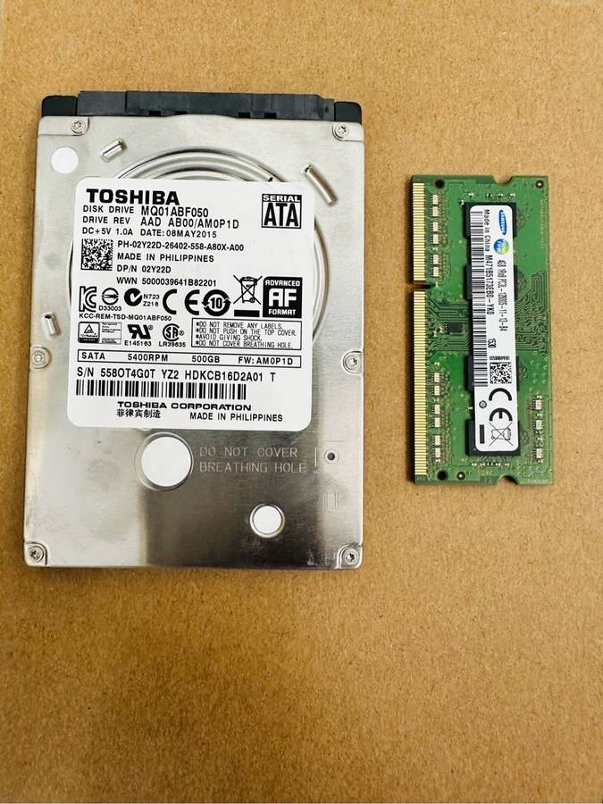 Laptop Upgrade Kit - Toshiba 500GB HDD + Samsung 4GB DDR3 RAM