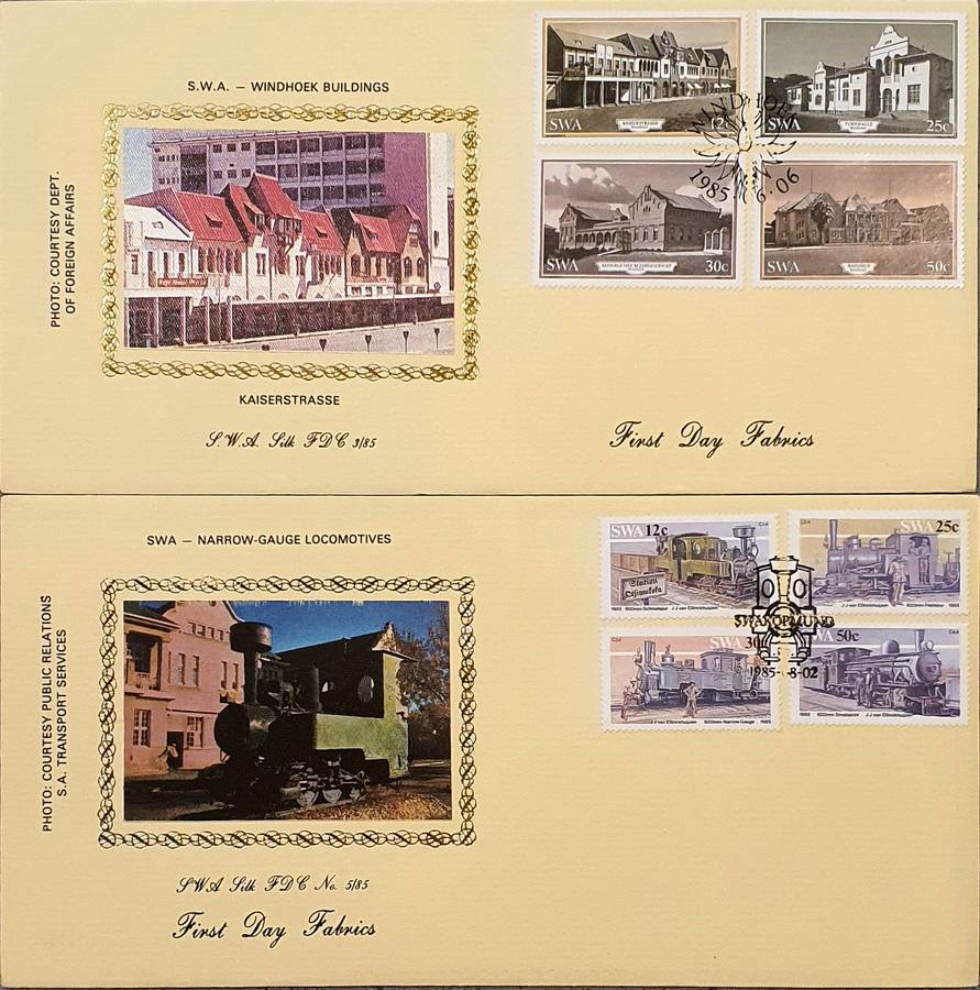 South West Africa silk first day covers 1985