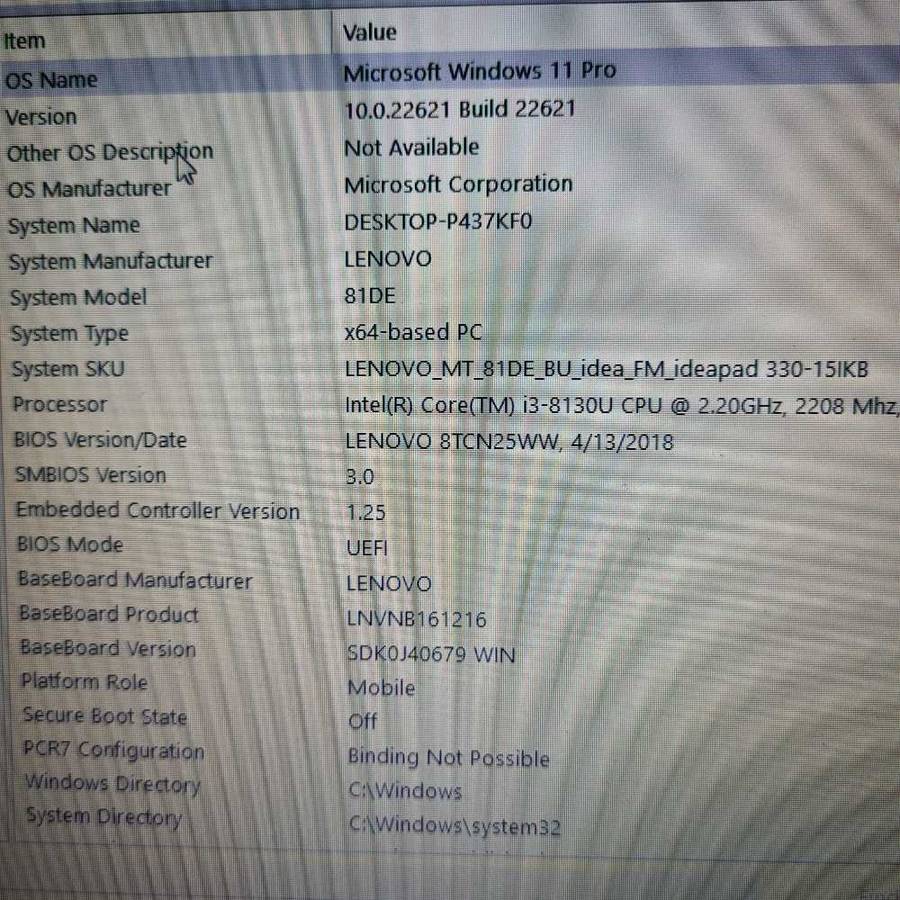 i3 8th generation LENOVO° IdeaPad 330. 8GB ram