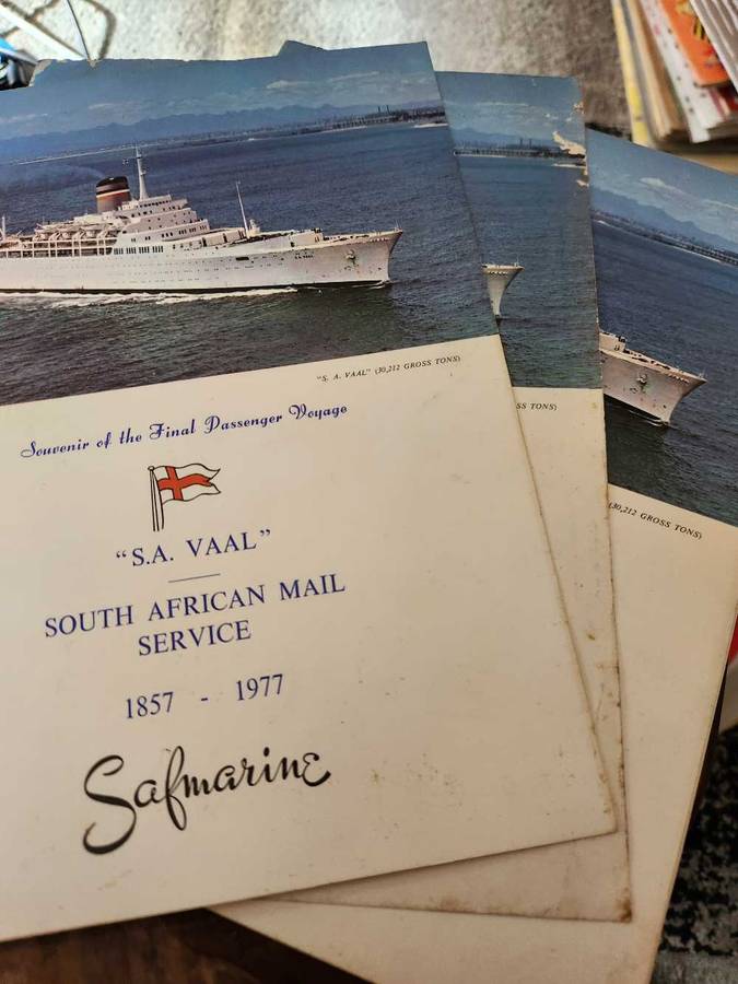 SA Vaal Mailship - Final Voyage Commemorative - Farwell Dinner Menus x3