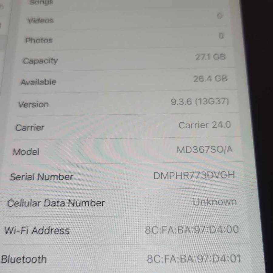iPad MD367SO/A. 32GB. Cellular iPad