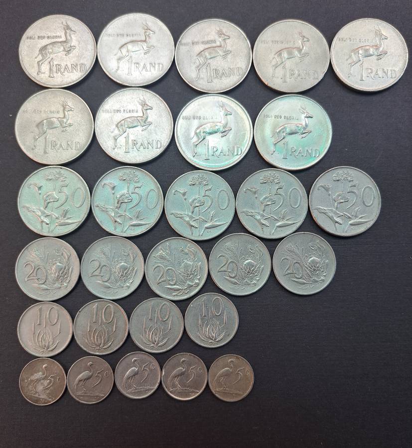 Mixture of Old South African coins