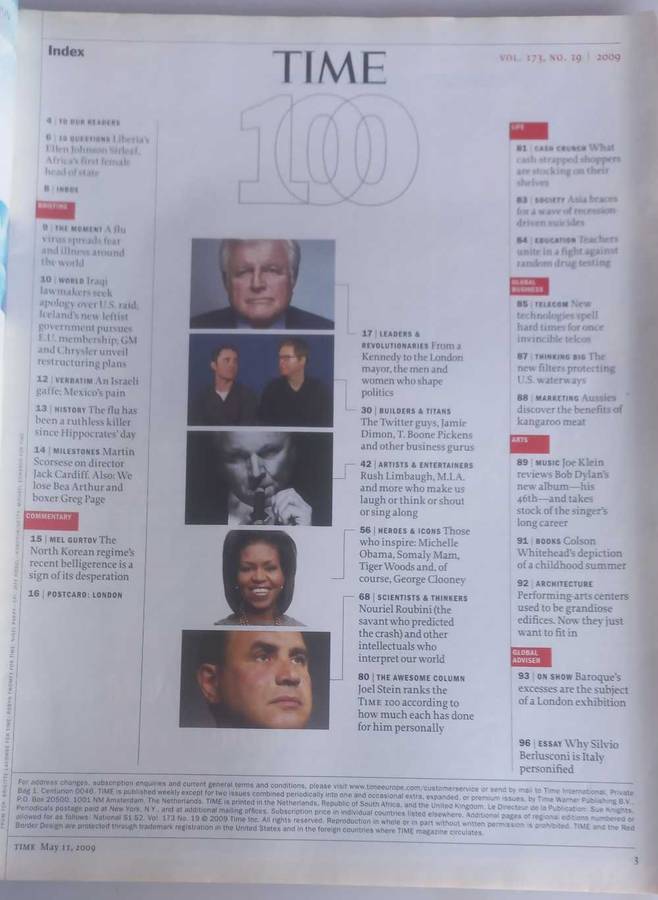 Time magazine May 11, 2009