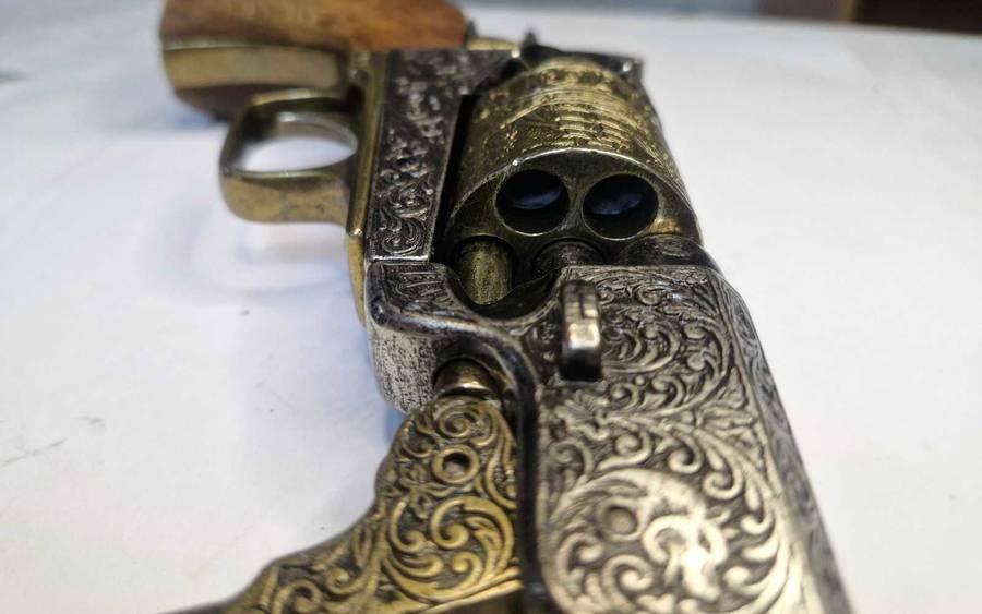 REPLICA DENIX .45 CIVIL WAR 1851 NAVY COLT REVOLVER ENGRAVED PISTOL 1040L