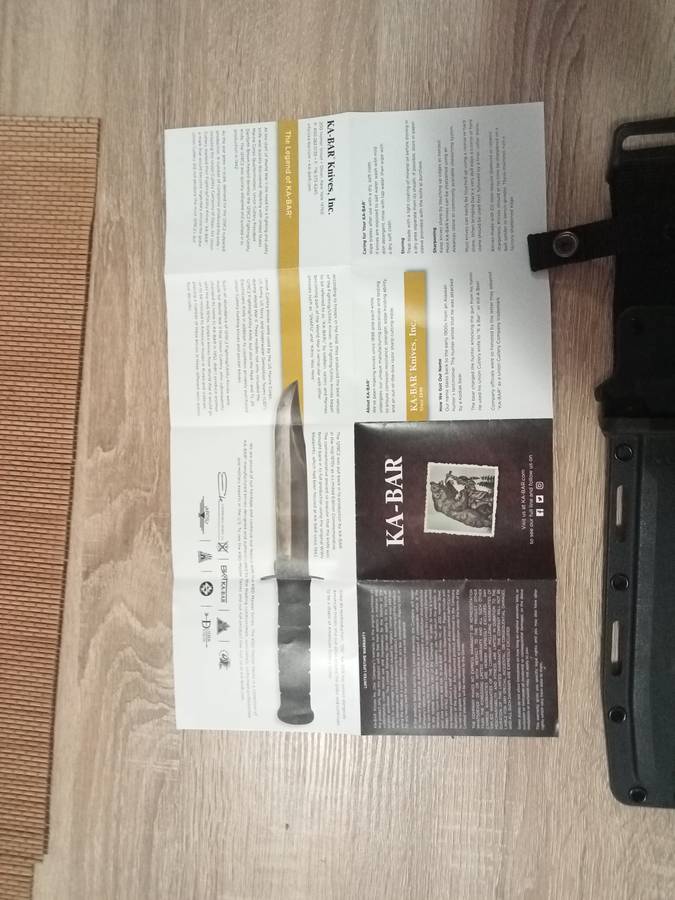 KA-BAR 1211 combat knife with holder