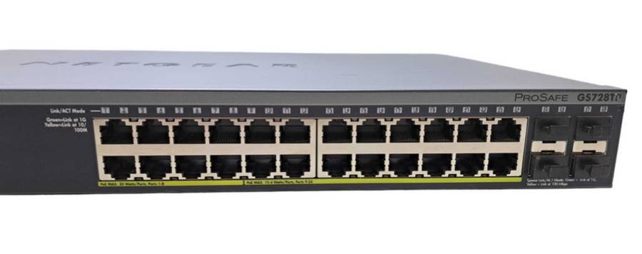 Netgear Prosafe 24-Port Gigabit Smart Switch with PoE and 4 SFP Ports GS728TP