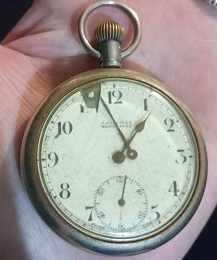 Vintage J. Sullivan Maritzburg Pocket Watch. Not working, as is.