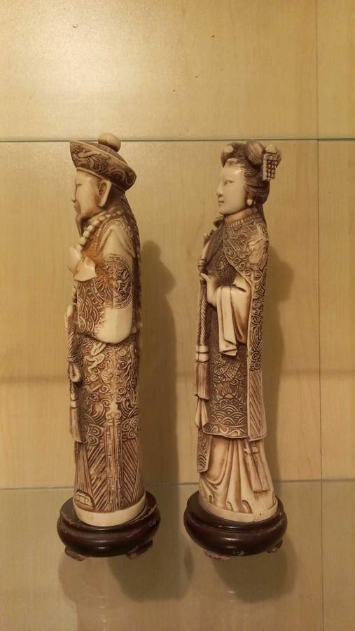 Vintage carved resin figurines