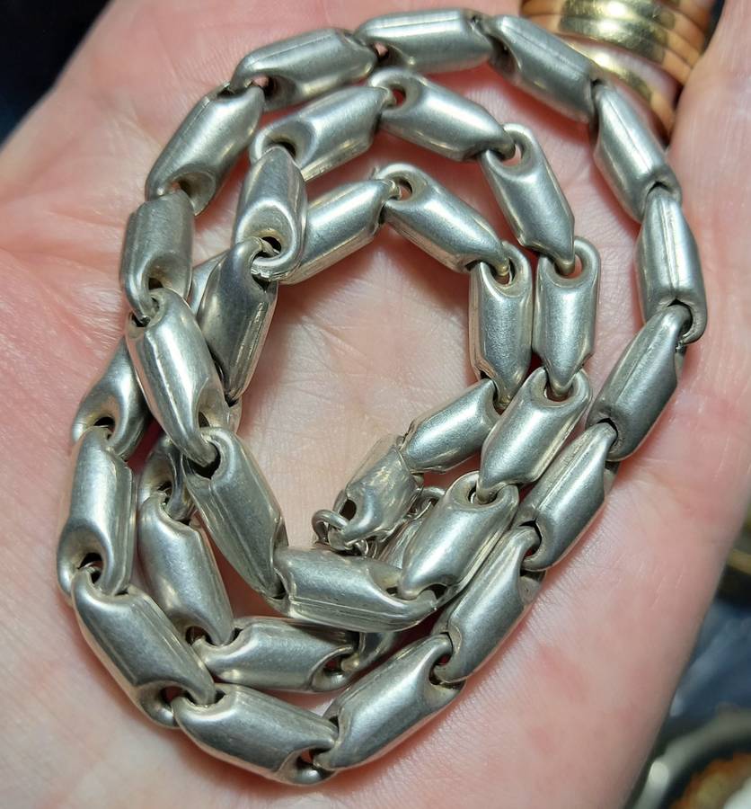 Vintage Italy 925 Sterling Silver Unique Chain