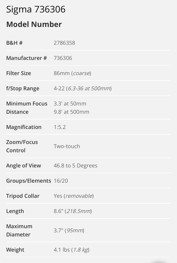 Nikon DSLR body + Sigma 50-500mm f/4-6.3 EX DG HSM APO + NIKON D70S Dslr