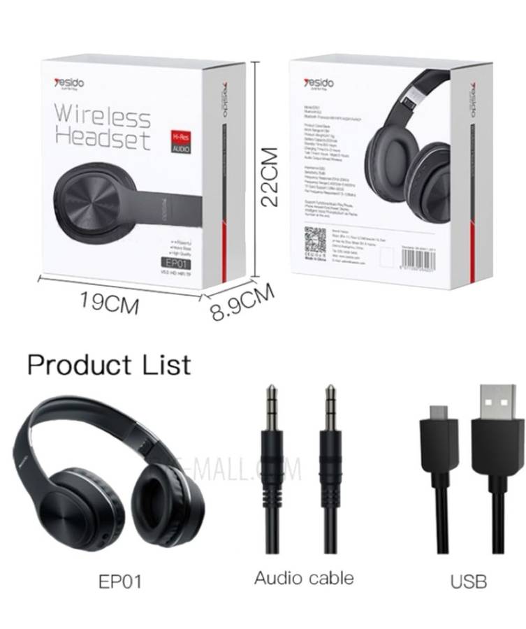 YESIDO Wireless Headset -EP01 ***UNBOXED DEAL***