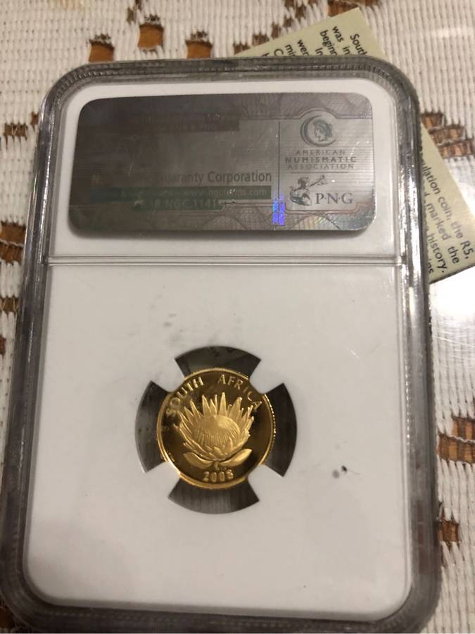 Gandhi proof 1/10th Gold coin
